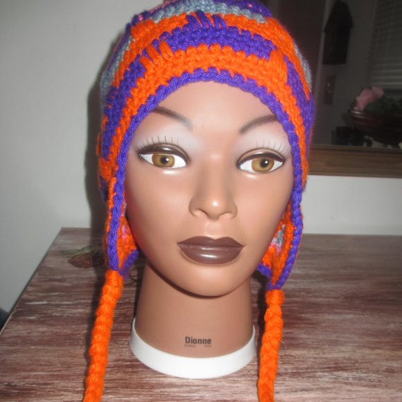 Hat 20"-22" Crochet NEW Handmade Size M Cap KIDS WOMEN`S UNISEX STYLE - Picture 3 of 6